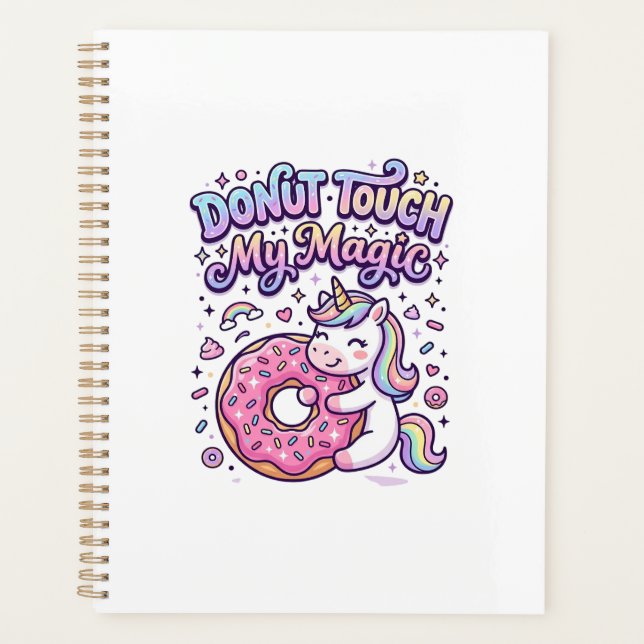 Agenda Unicorn Donut Touch My Magic Gift Idea Sticker and (Anverso)