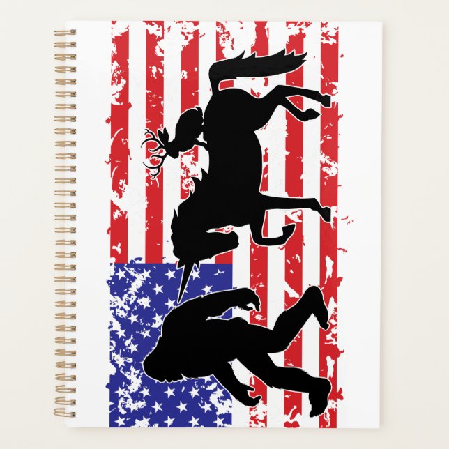 Agenda Unicorn, Jackalope, Bigfoot and the American Flag (Anverso)