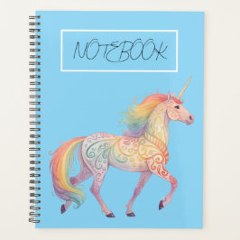 Agenda Unicornio de Arcoíris Mágico Personalizado 