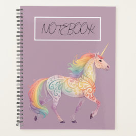 Agenda Unicornio de Arcoíris Mágico Personalizado 