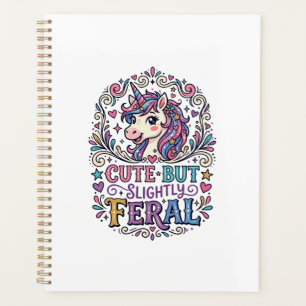 Agenda Unicornio Lindo pero Ligeramente Feral Fondo Blanc