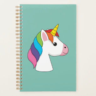 Agenda Unicornio mágico lindo con el pelo colorido