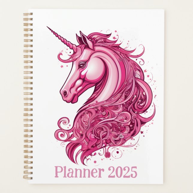 Agenda Unicornio rosa abstracto (Anverso)