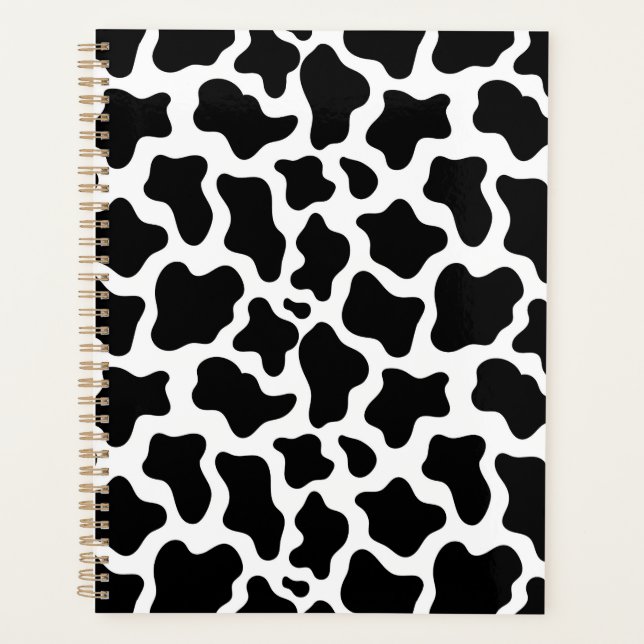 Agenda Unique Black Cow Print Planner Journal (Anverso)
