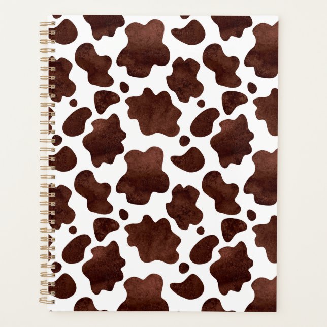 Agenda Unique Brown Cow Print Planner Journal (Anverso)