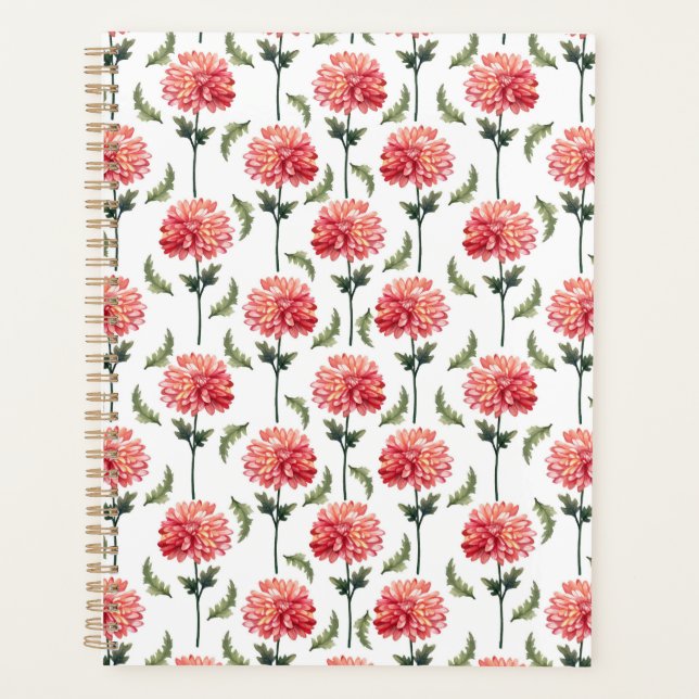 Agenda Unique Chrysanthemum Floral Planner Journal (Anverso)
