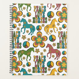 Agenda Unique Peace Love Horses Planner Journal