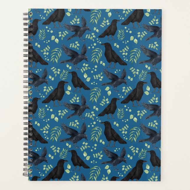Agenda Unique Ravens Planner Journal in Blue (Anverso)