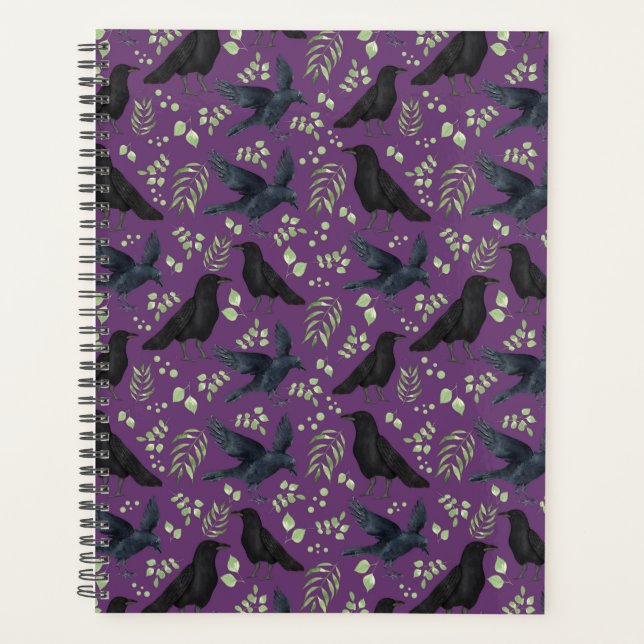 Agenda Unique Ravens Planner Journal in Purple (Anverso)