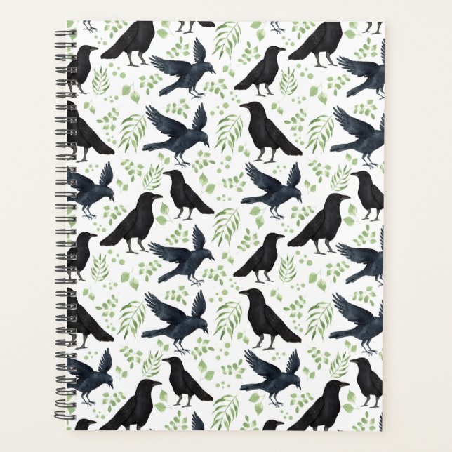 Agenda Unique Ravens Planner Journal in White (Anverso)