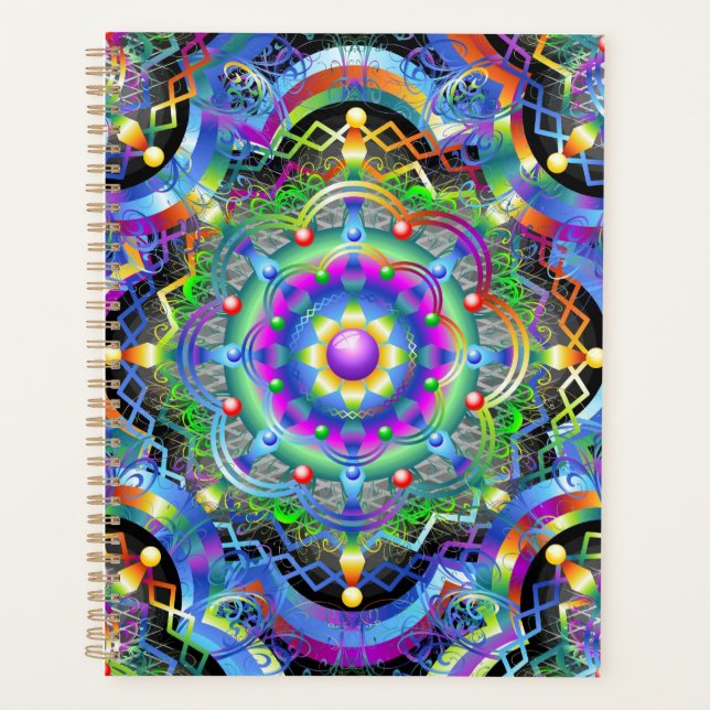 Agenda Universo Mandala Colores Psicodélicos (Anverso)