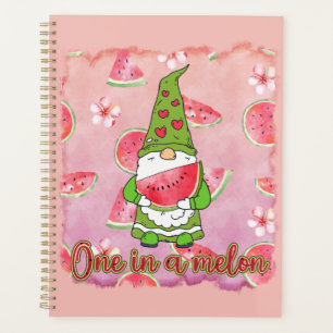 Agenda Uno en un melón   Gnome verde y sandía