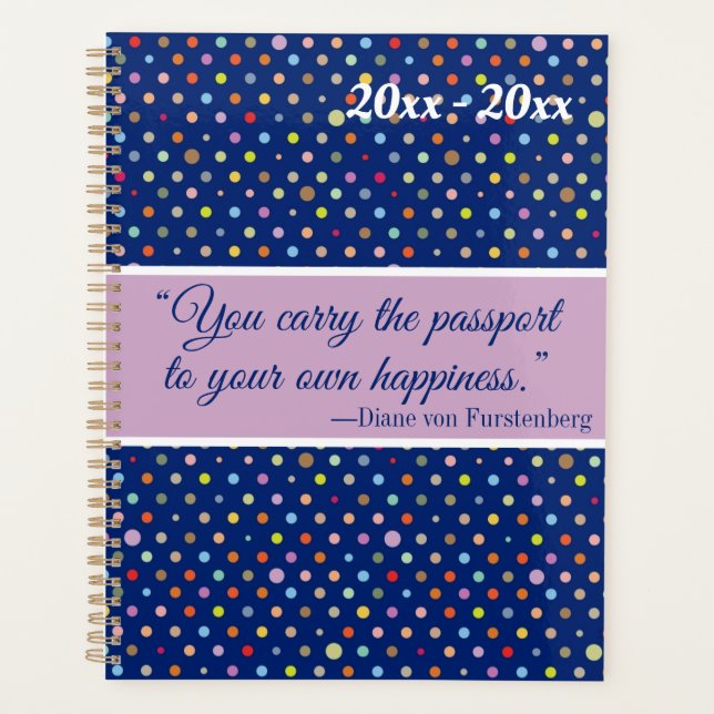 Agenda Usted Lleva El Pasaporte A Su Propia Felicidad (Anverso)