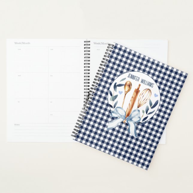 Agenda Utensilios de cocina de gingham de la Marina Panad (Demostración)