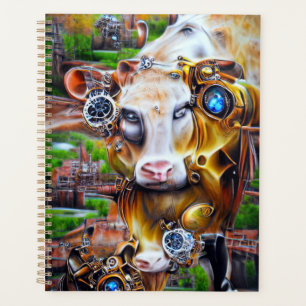 Agenda Vaca cibernética steampunk
