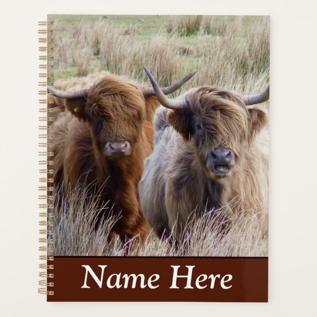 Agenda Vacas Highland personalizadas de Escocia (Anverso)