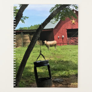 Agenda Vacas y granjas, impresión rural de lienzo en Caro
