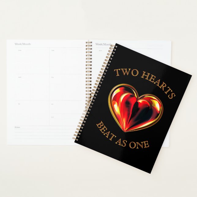 Agenda Valentine Two Hearts Beat As One Twin Flame Black (Demostración)