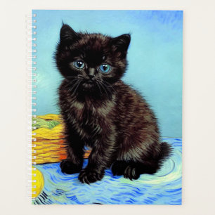 Agenda Van Gogh Black Kitten con yarn
