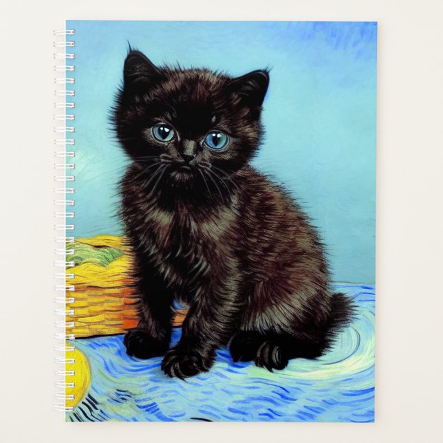 Agenda Van Gogh Black Kitten con yarn (Anverso)
