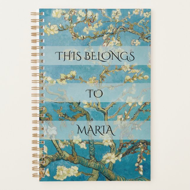 Agenda Van Gogh Flor de Almendro Personalizado (1890)  (Anverso)