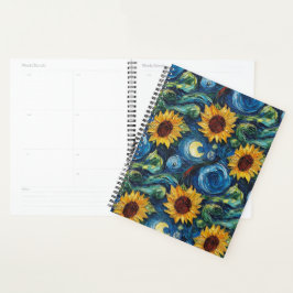 Agenda Van Gogh girasoles y noche estrellada