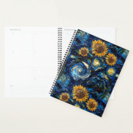 Agenda Van Gogh girasoles y noche estrellada