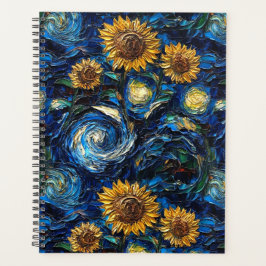 Agenda Van Gogh girasoles y noche estrellada