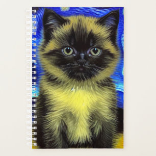 Agenda Van Gogh Starry Night Siamese Cat