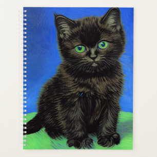 Agenda Van Gogh Style Black Kitten