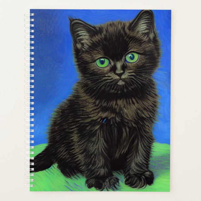 Agenda Van Gogh Style Black Kitten (Anverso)