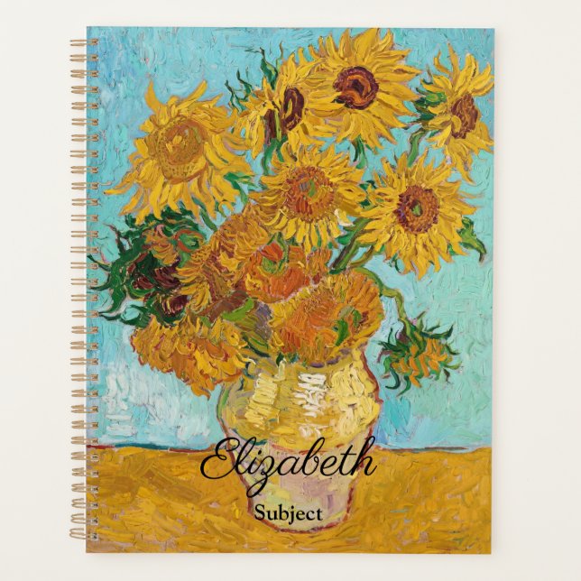 Agenda Van Gogh Sunflowers Yellow Flowers  Floral  (Anverso)