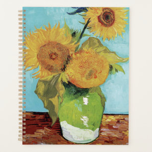 Agenda Vase con tres Sunglowers 1888 por Vincent van Gog