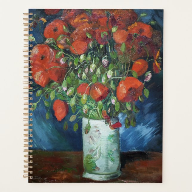 Agenda Vase with Poppies 1886 by Vincent van Gogh (Anverso)