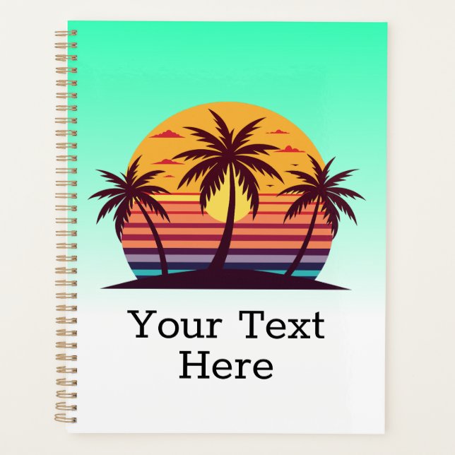 Agenda Vector Atardecer Con Palmeras (Anverso)