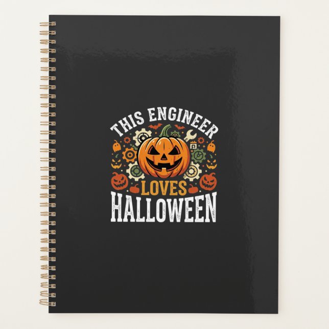 Agenda Vector de calabaza de ingeniero de Halloween (Anverso)