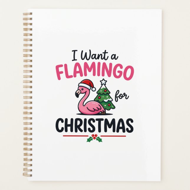 Agenda Vector de cita de Navidad de flamenco (Anverso)