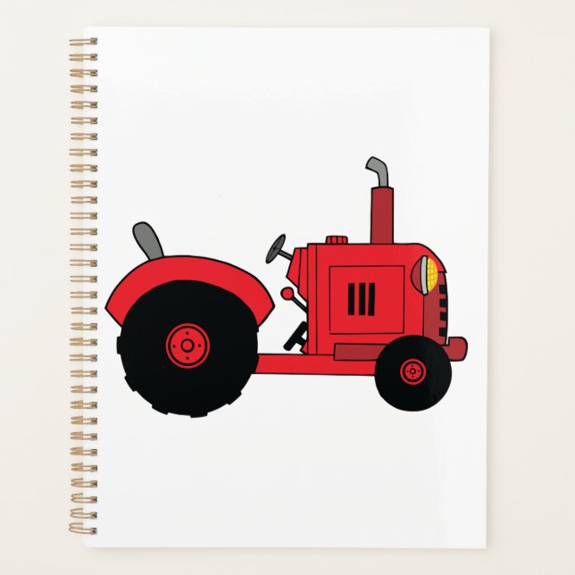 Agenda Vehículo Tractor Rojo de Granja (Anverso)