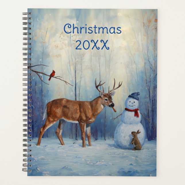 Agenda Venado y feliz invierno de Snowman (Anverso)