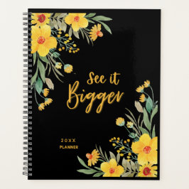 Agenda Ver Más Elegante Floral Oscura