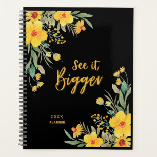 Agenda Ver Más Elegante Floral Oscura