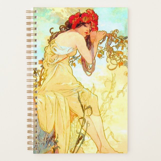 Agenda Verano de Art Nouveau de Alphonse Mucha (Anverso)