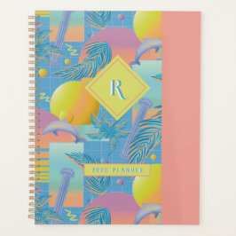 Agenda Verano Periwinkle Vaporwave Sunset y Palm Trees