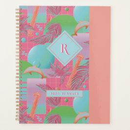 Agenda Verano rosa Vaporwave Sunset y Palmeras