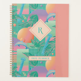 Agenda Verano Vaporwave Sunset y Palm Trees