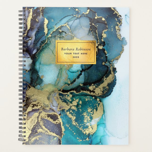 Agenda Verde azulado Blue Black Gold Metallact Art (Anverso)