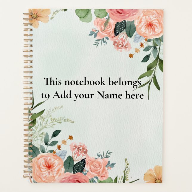 Agenda verde floral (Anverso)