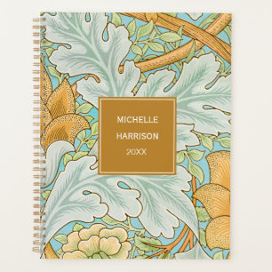 Agenda Verde floral monograma verde amarillo botánico