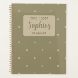 Agenda Verde Salvia Floral Mínimo Año Académico