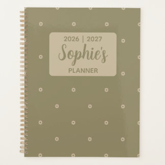 Agenda Verde Salvia Floral Mínimo Año Académico